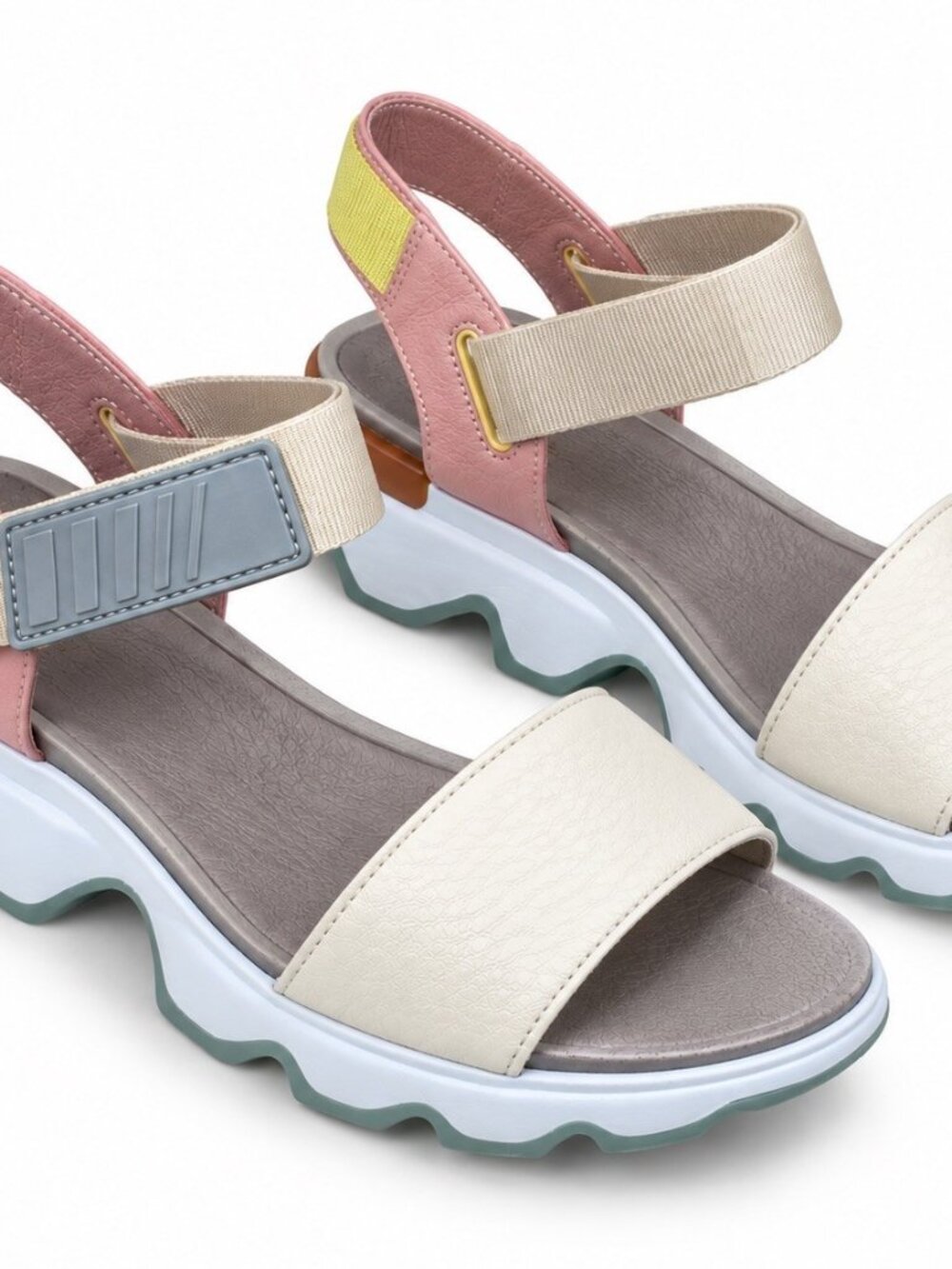 Sorel Kinetic Impact Slingback Sandals Colorblock Pastel Sz 8.5 US NL3567